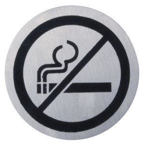 Edelstahl-Türschild "Rauchverbot" Durchmesser 7 cm